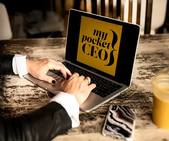 person viewing my pocket ceo on a laptop